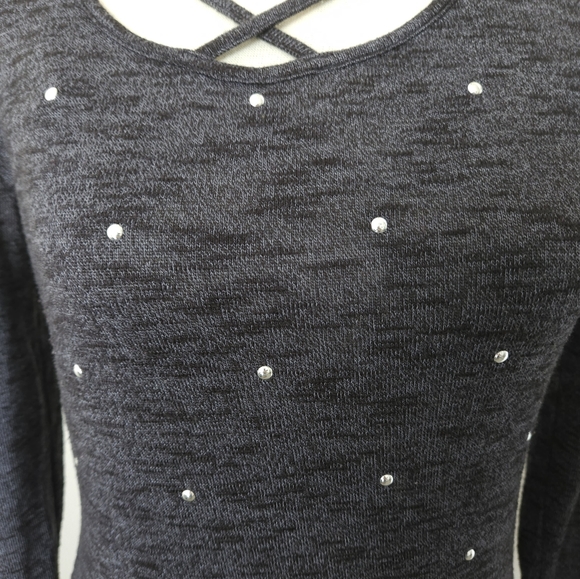 🎉 juicy couture gray studded long sleeves lightweight top size SX 🎉 - Picture 7 of 7
